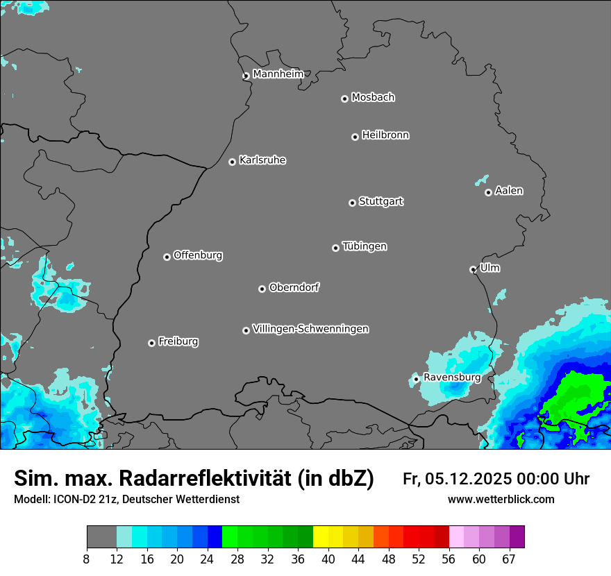 Modellkarten Simuliertes Radarbild