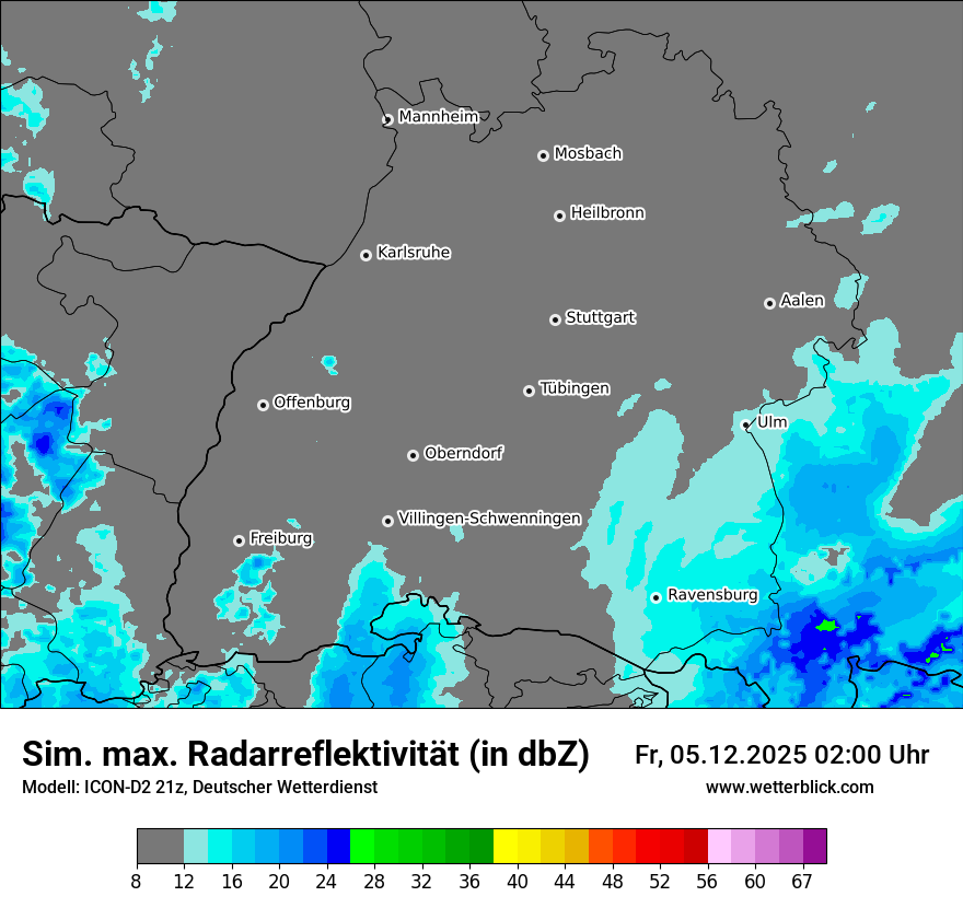 Modellkarten Simuliertes Radarbild