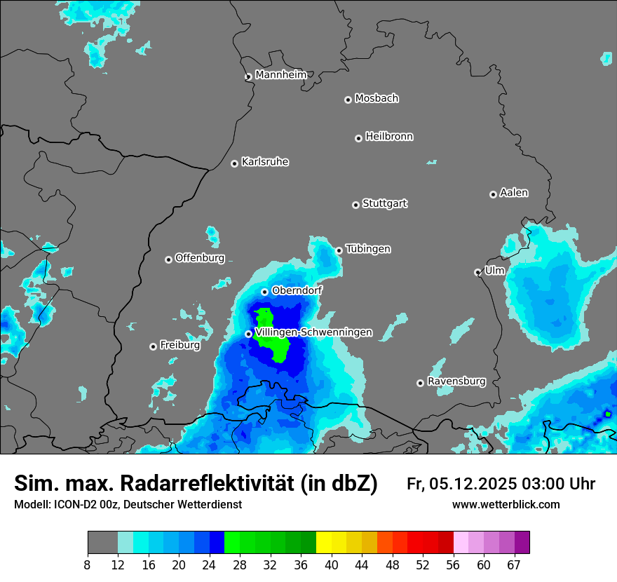Modellkarten Simuliertes Radarbild