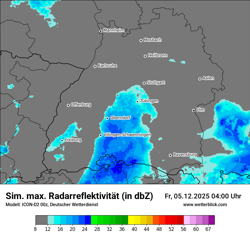 Modellkarten Simuliertes Radarbild