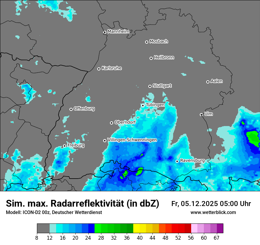 Modellkarten Simuliertes Radarbild