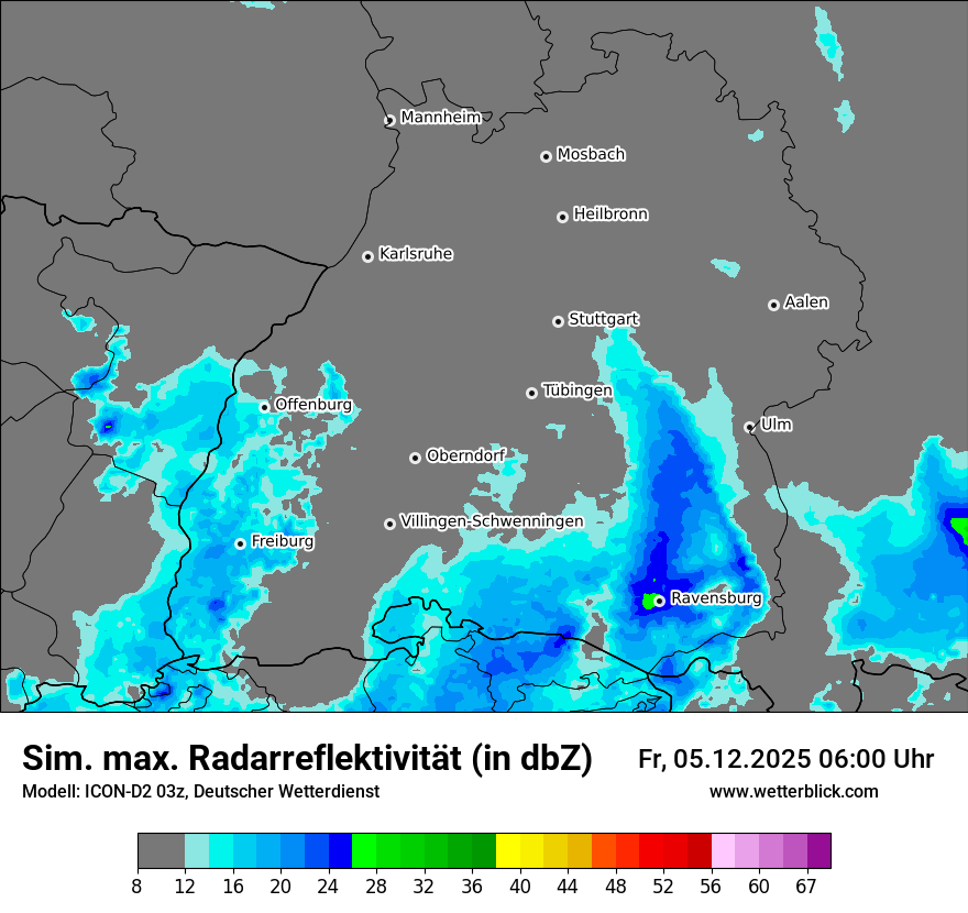 Modellkarten Simuliertes Radarbild