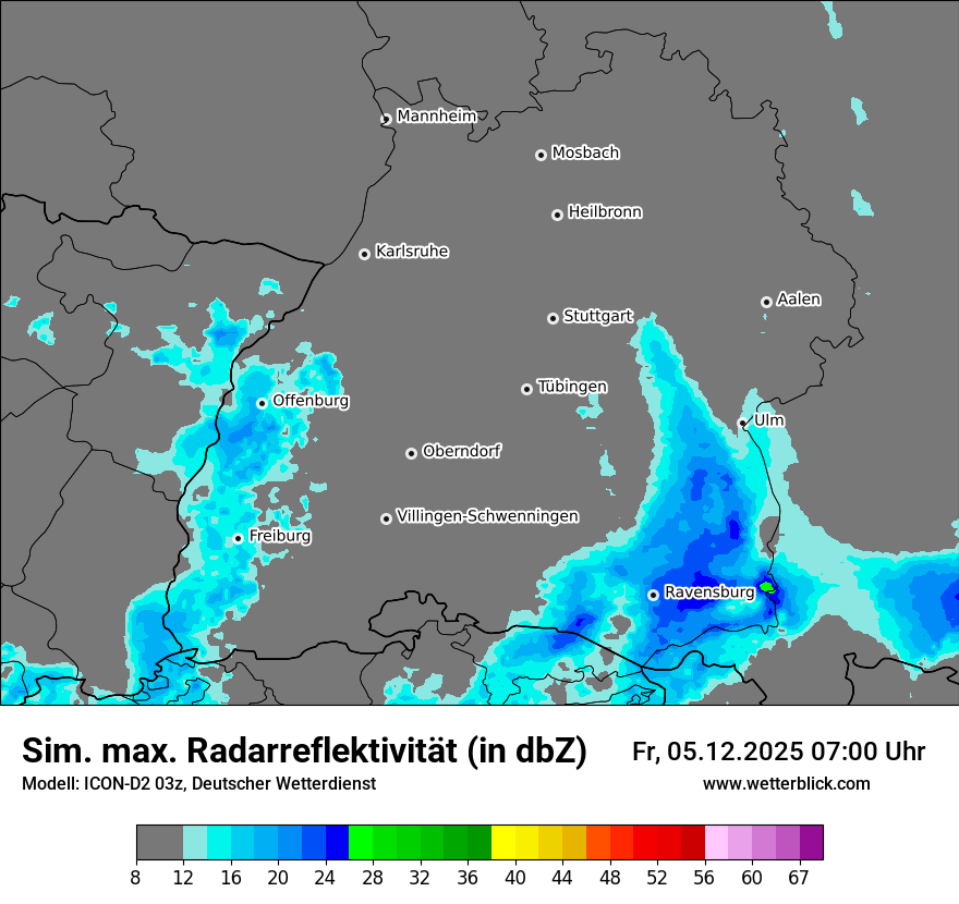 Modellkarten Simuliertes Radarbild