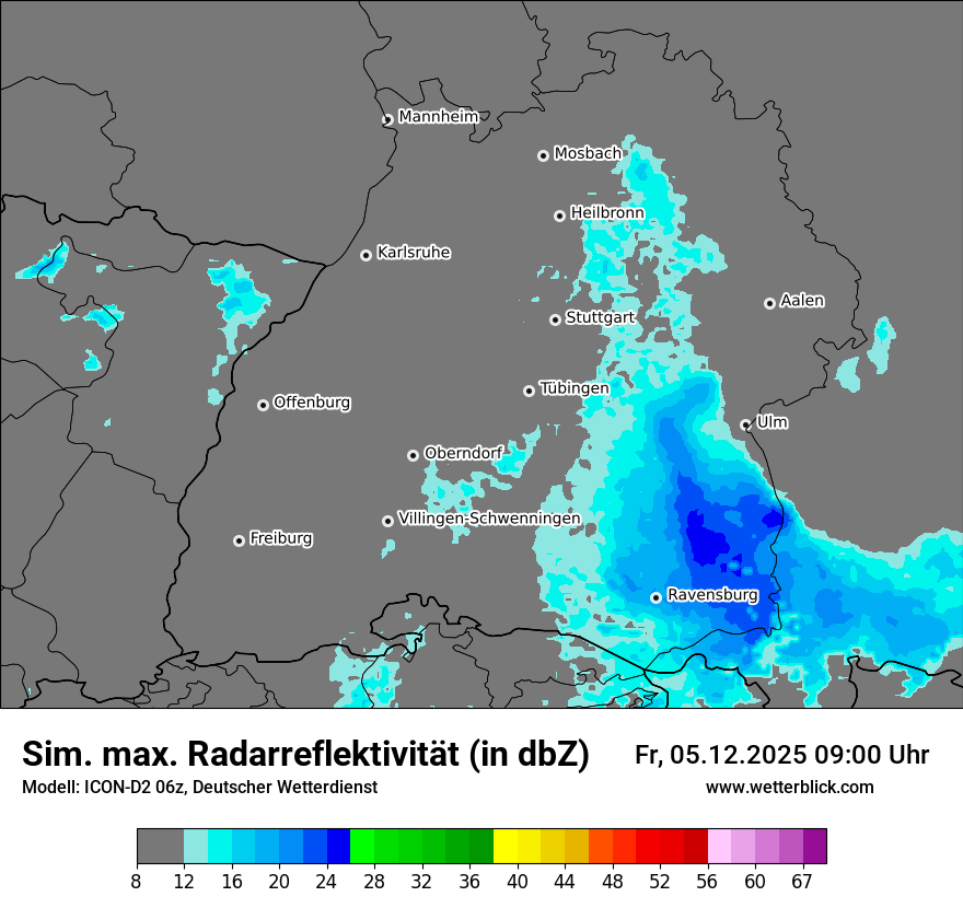 Modellkarten Simuliertes Radarbild