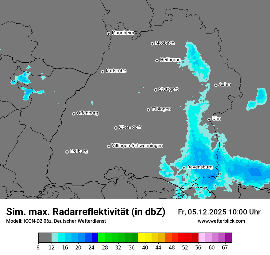 Modellkarten Simuliertes Radarbild