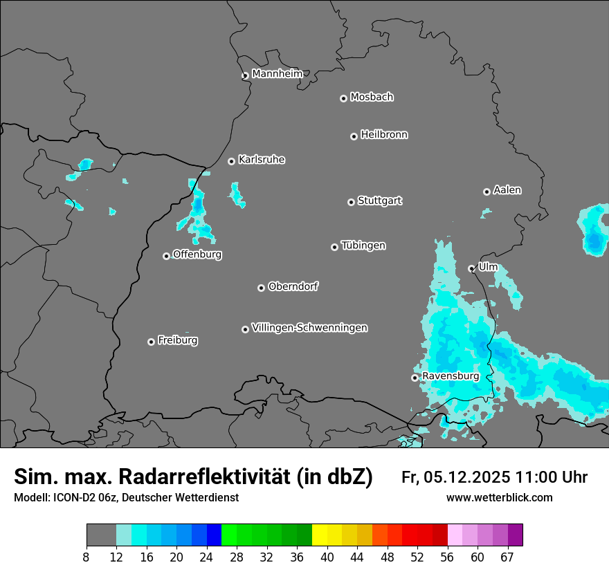 Modellkarten Simuliertes Radarbild