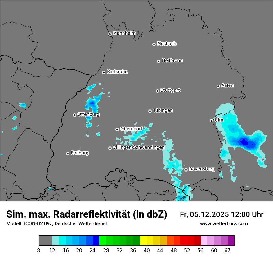 Modellkarten Simuliertes Radarbild