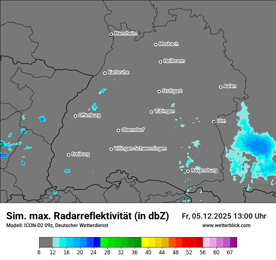Modellkarten Simuliertes Radarbild