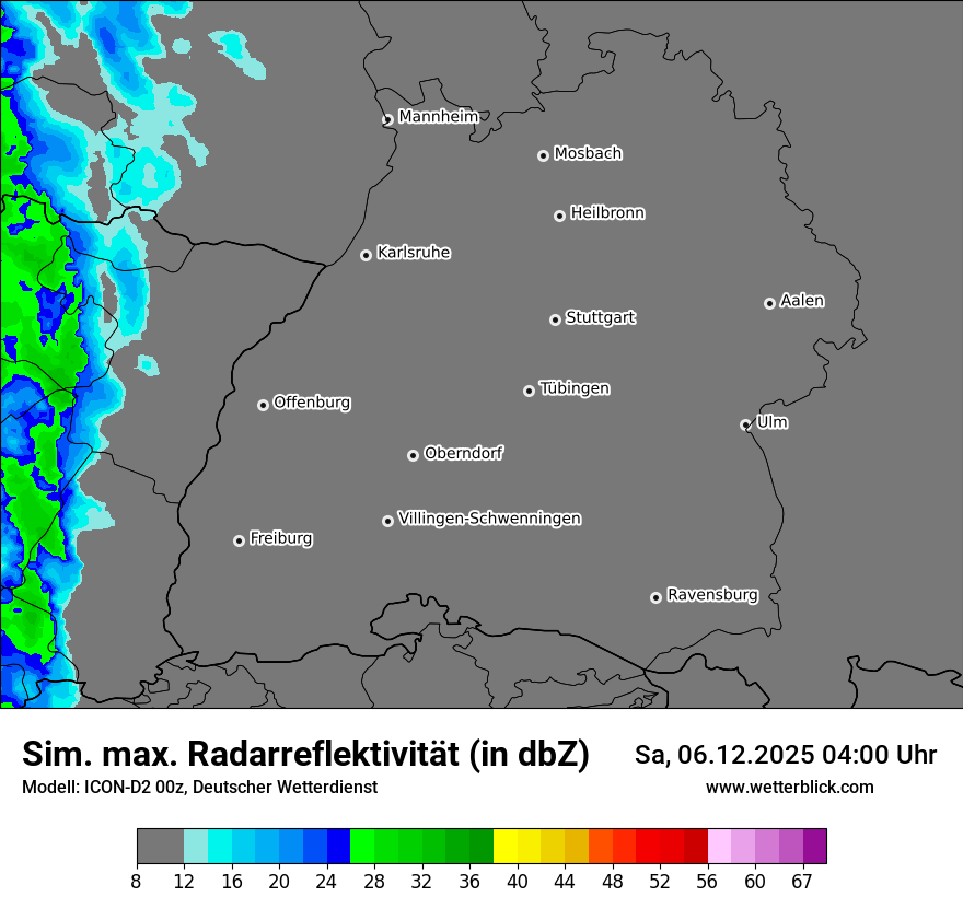 Modellkarten Simuliertes Radarbild