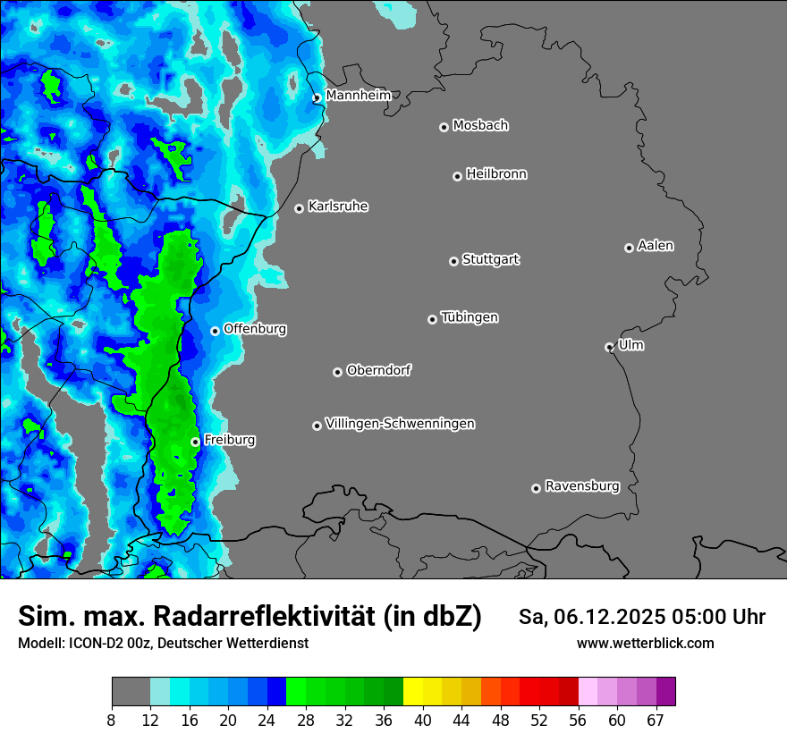Modellkarten Simuliertes Radarbild
