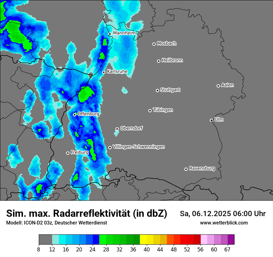 Modellkarten Simuliertes Radarbild