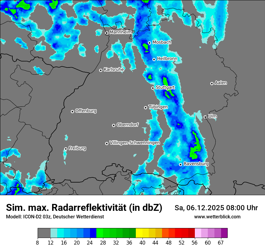 Modellkarten Simuliertes Radarbild