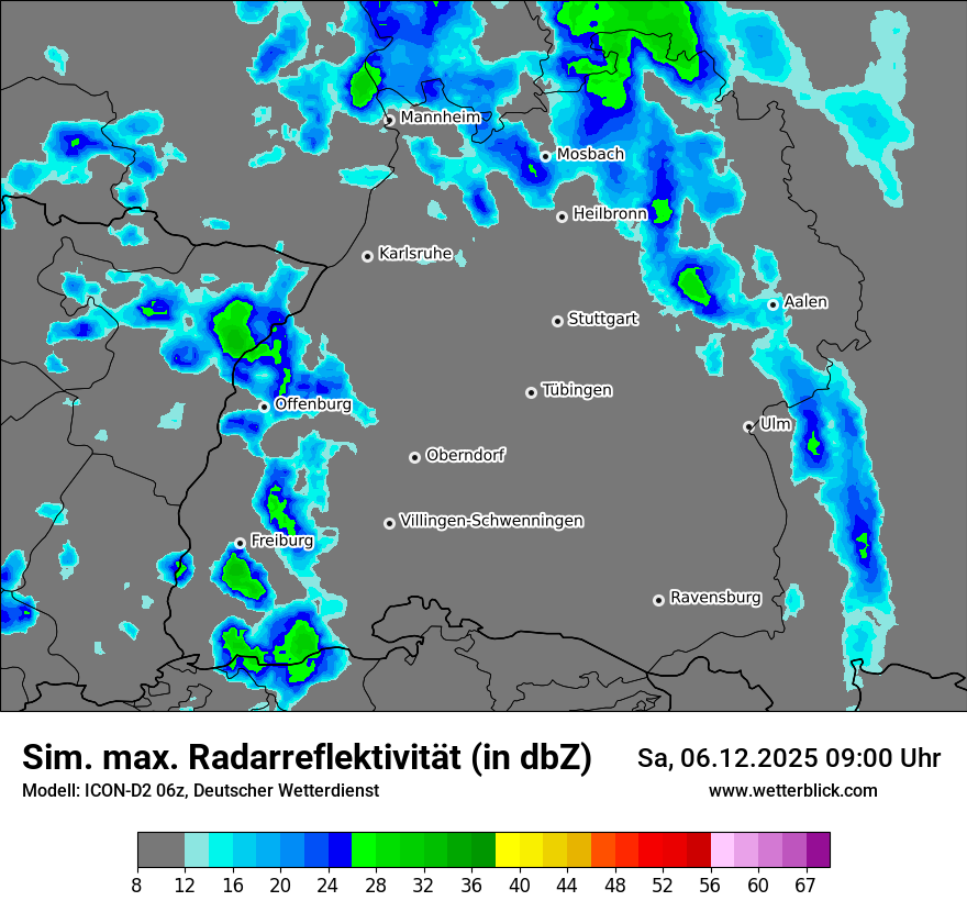 Modellkarten Simuliertes Radarbild