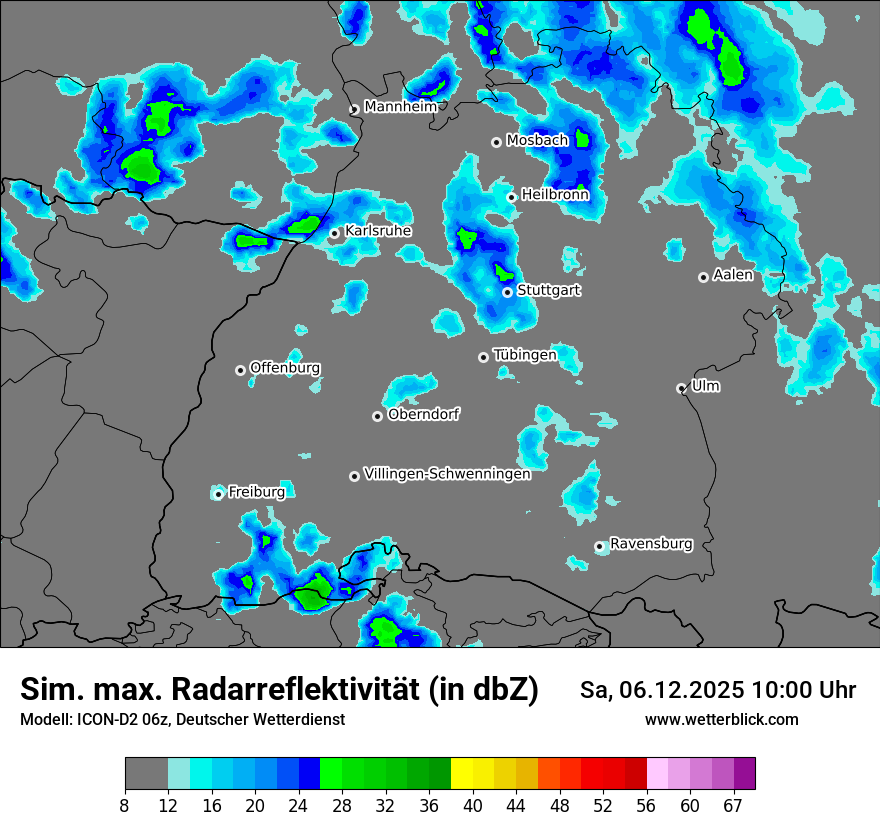 Modellkarten Simuliertes Radarbild