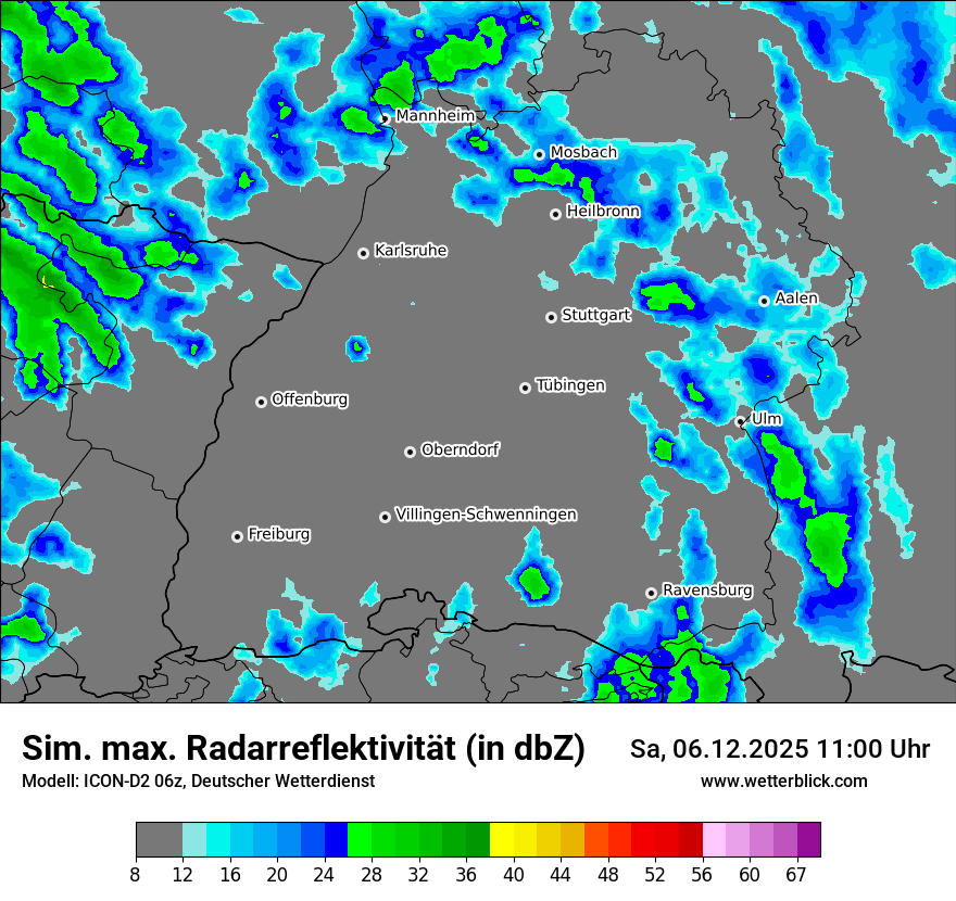 Modellkarten Simuliertes Radarbild