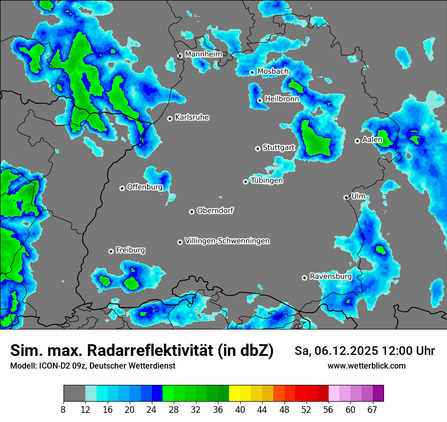 Modellkarten Simuliertes Radarbild