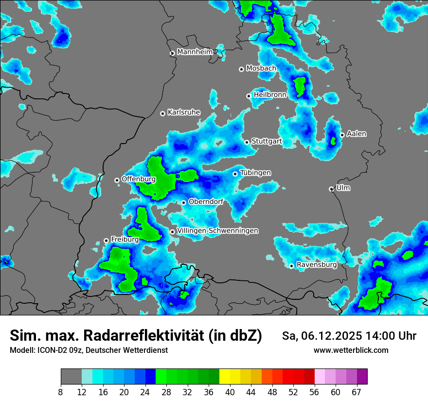 Modellkarten Simuliertes Radarbild