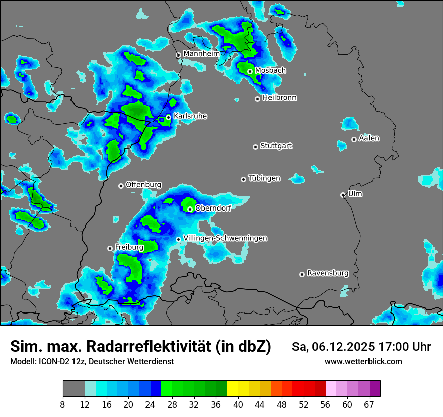 Modellkarten Simuliertes Radarbild