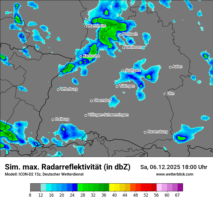 Modellkarten Simuliertes Radarbild
