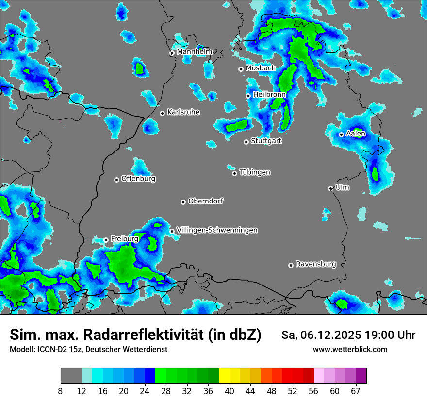Modellkarten Simuliertes Radarbild