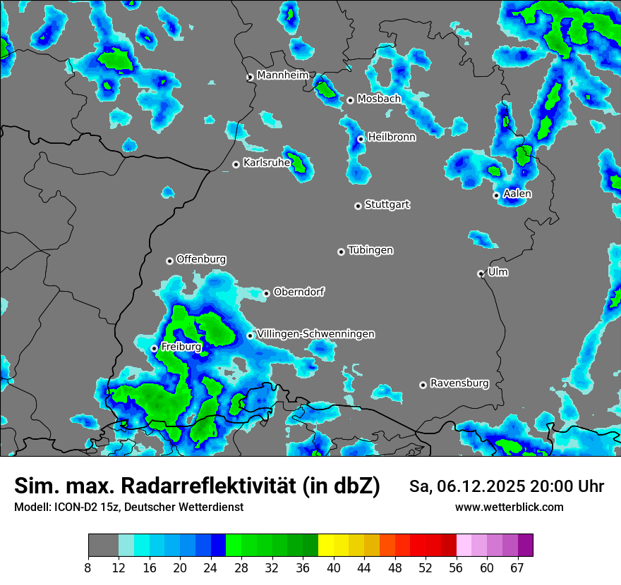 Modellkarten Simuliertes Radarbild