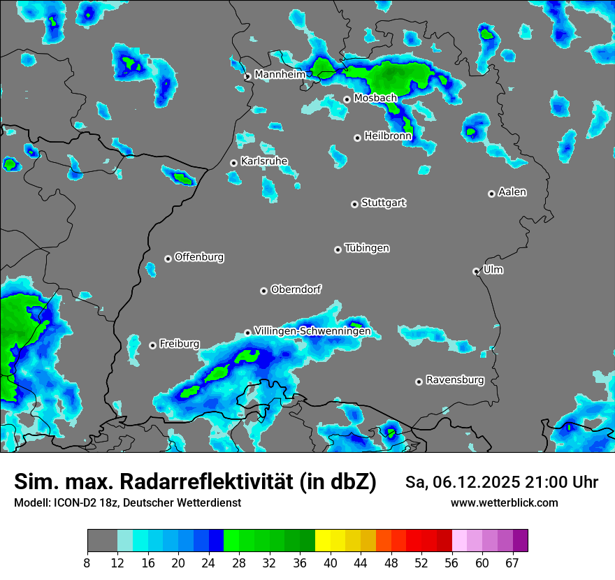 Modellkarten Simuliertes Radarbild