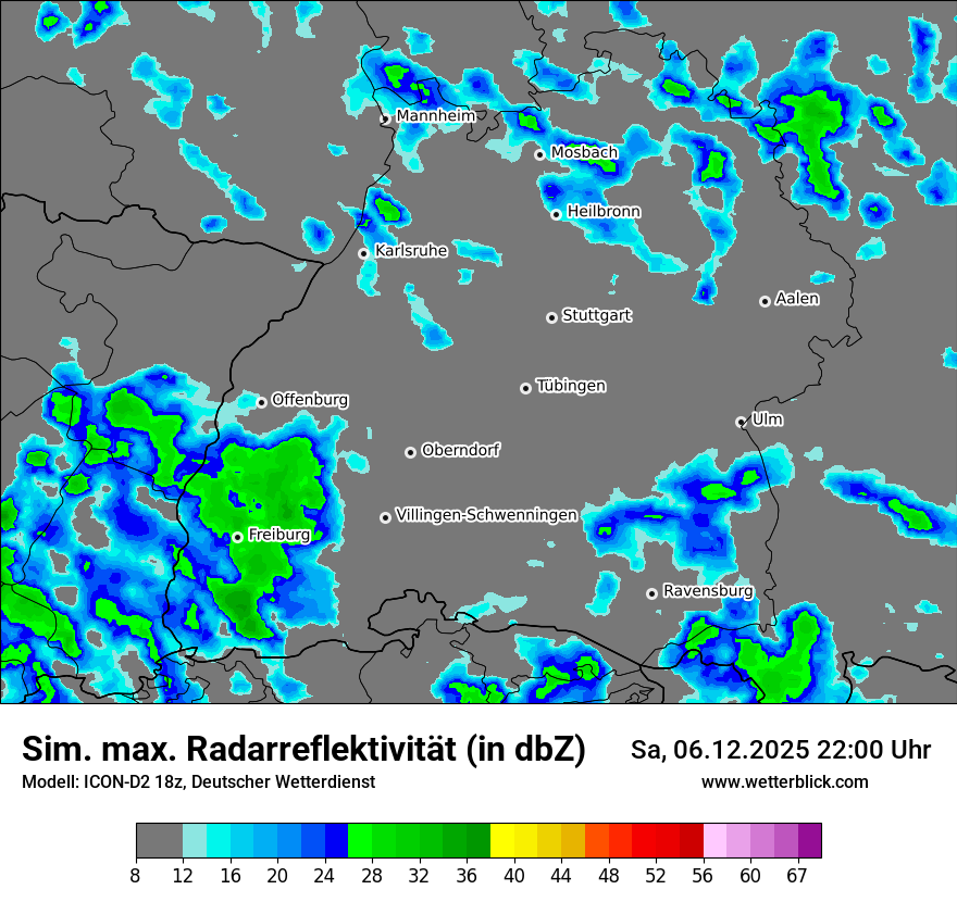 Modellkarten Simuliertes Radarbild