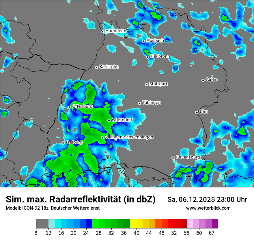 Modellkarten Simuliertes Radarbild