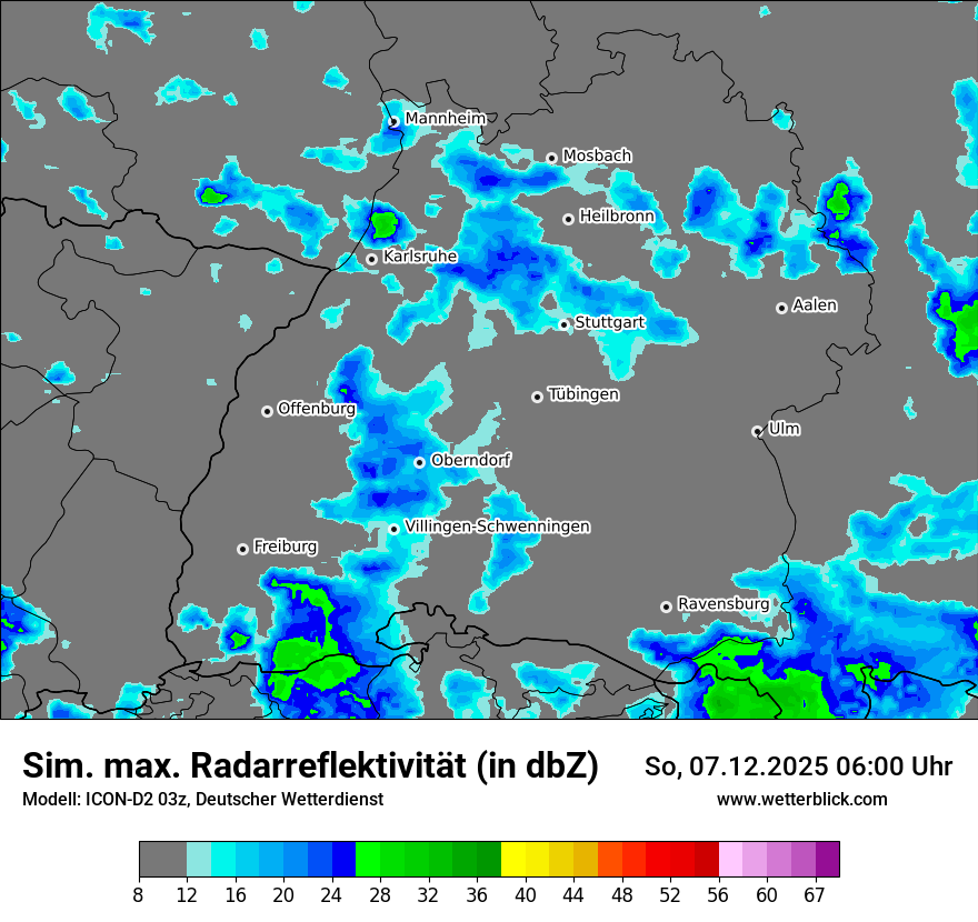 Modellkarten Simuliertes Radarbild