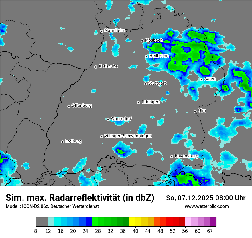 Modellkarten Simuliertes Radarbild