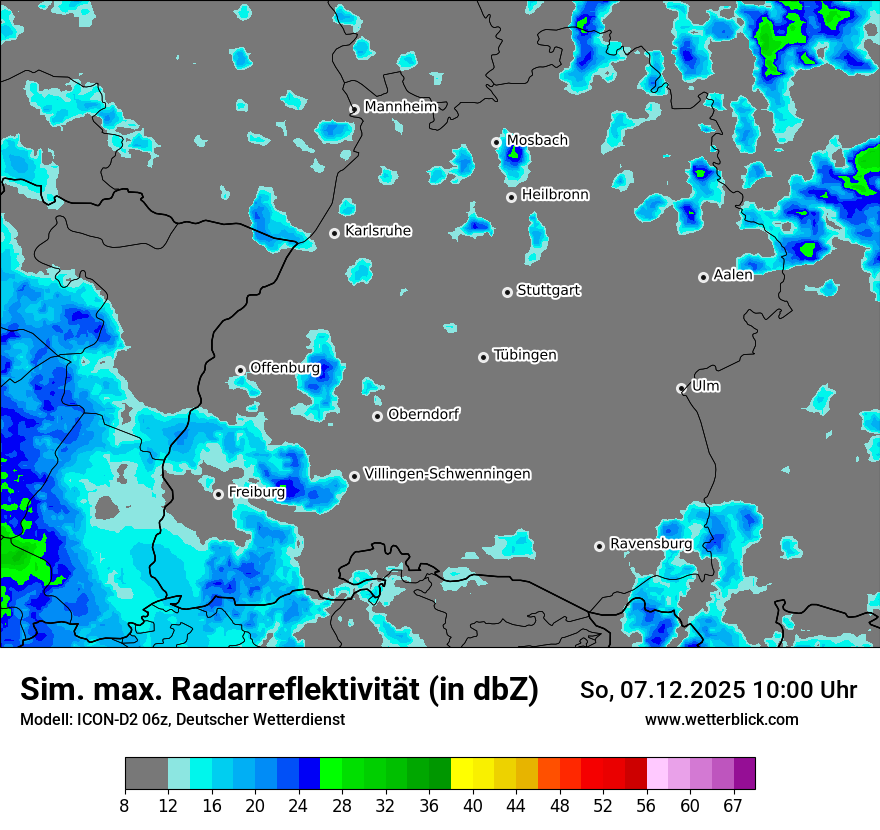 Modellkarten Simuliertes Radarbild
