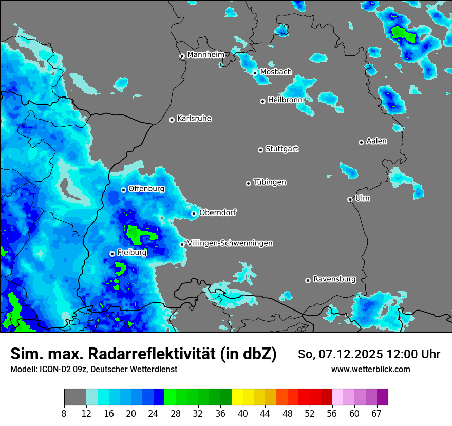 Modellkarten Simuliertes Radarbild