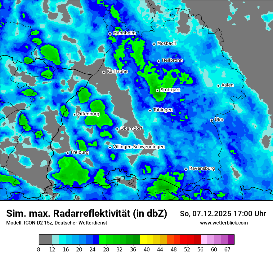 Modellkarten Simuliertes Radarbild