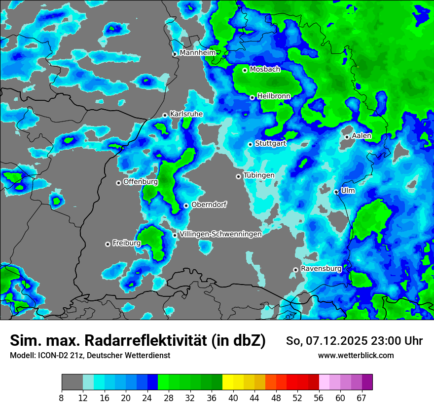 Modellkarten Simuliertes Radarbild