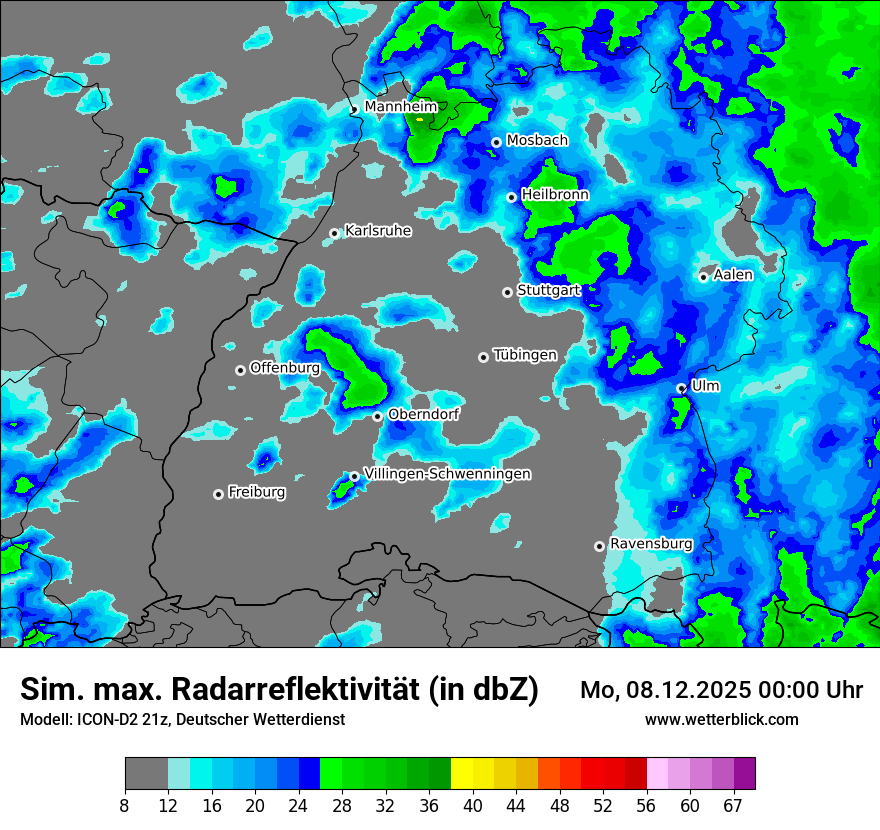 Modellkarten Simuliertes Radarbild