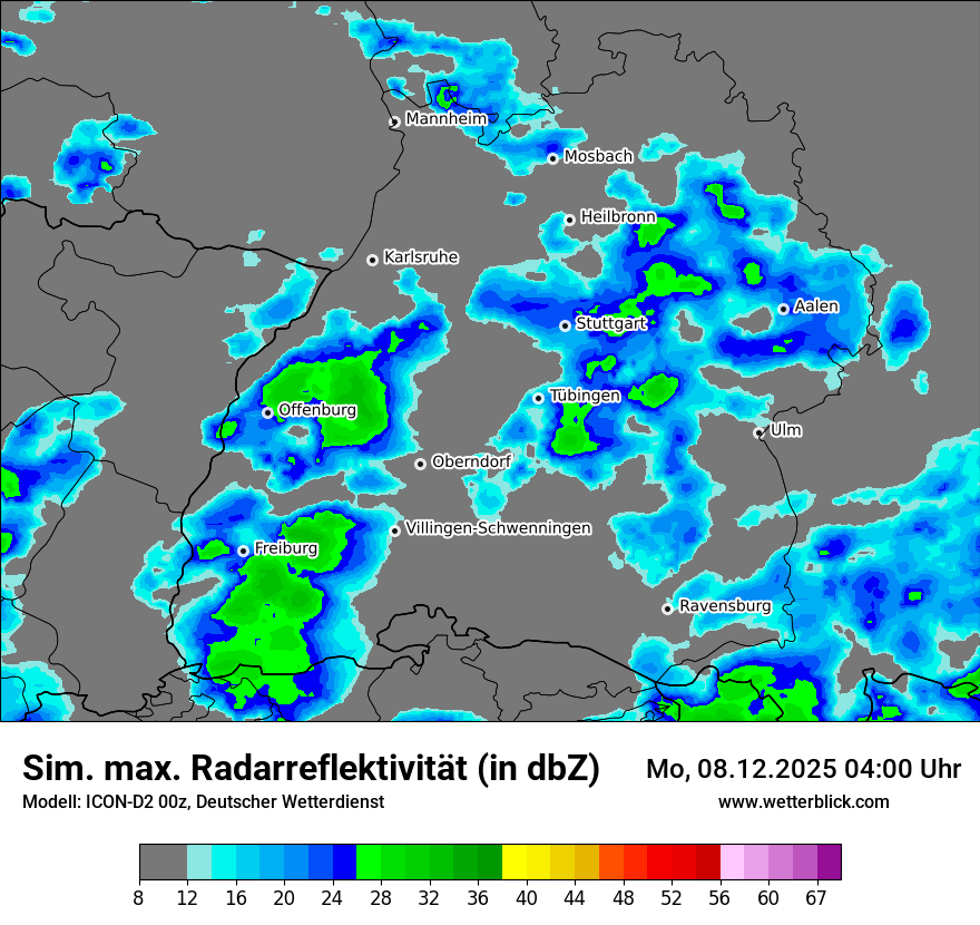 Modellkarten Simuliertes Radarbild
