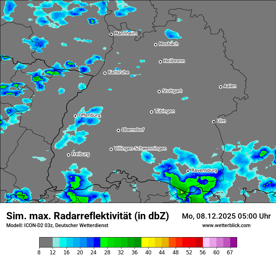 Modellkarten Simuliertes Radarbild