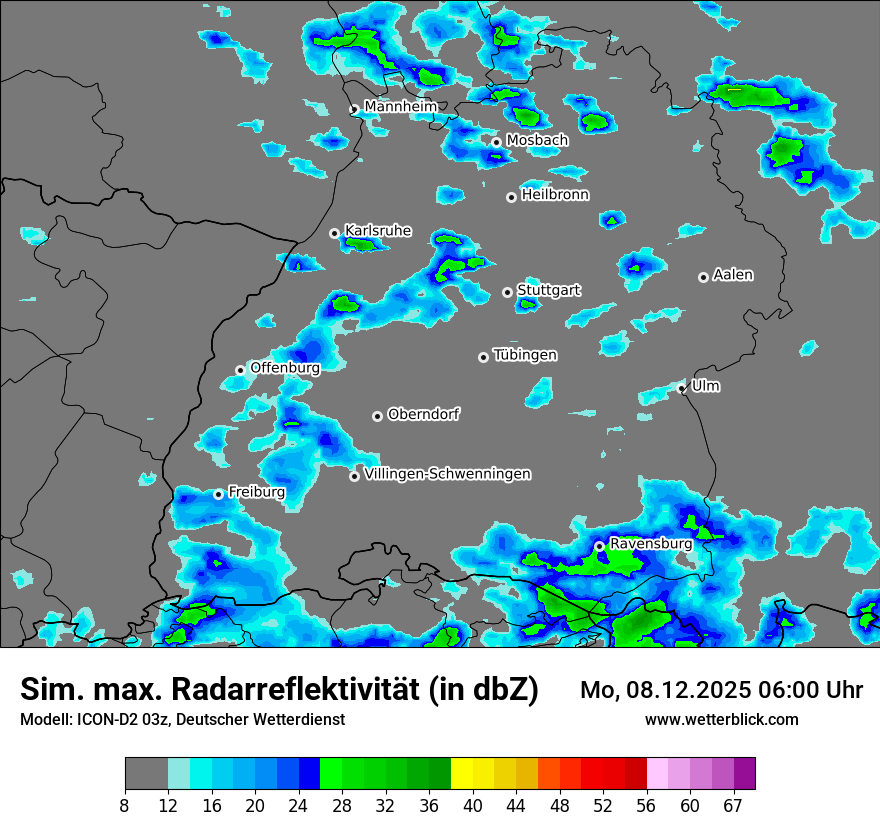 Modellkarten Simuliertes Radarbild