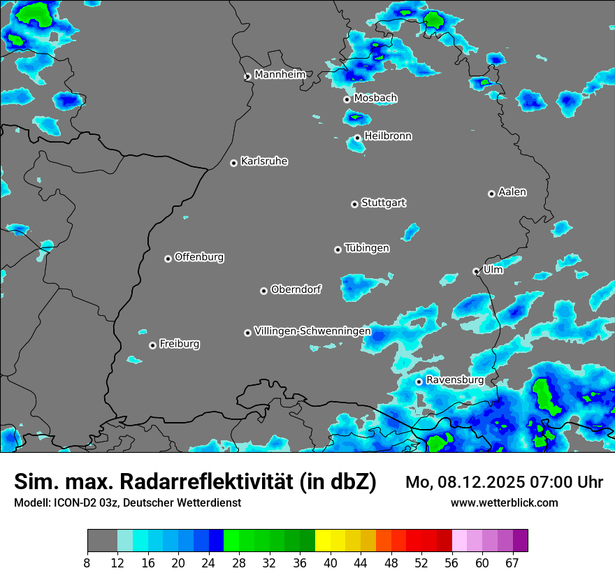 Modellkarten Simuliertes Radarbild