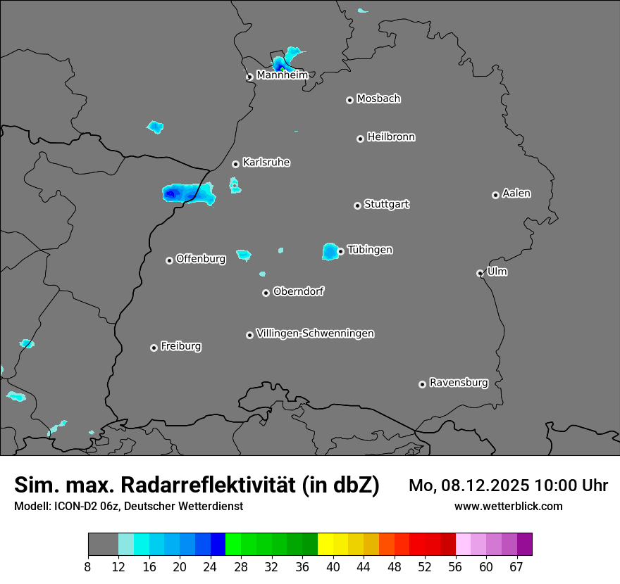 Modellkarten Simuliertes Radarbild