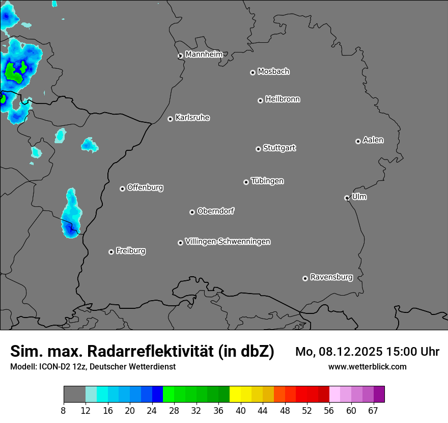 Modellkarten Simuliertes Radarbild
