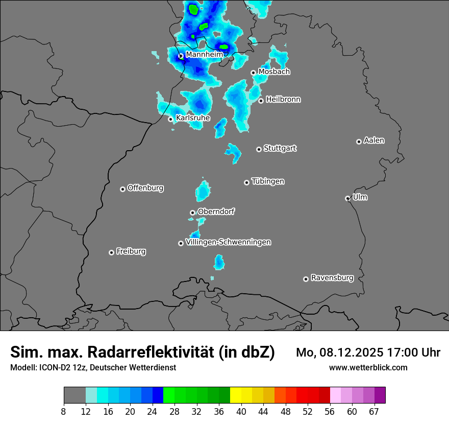 Modellkarten Simuliertes Radarbild