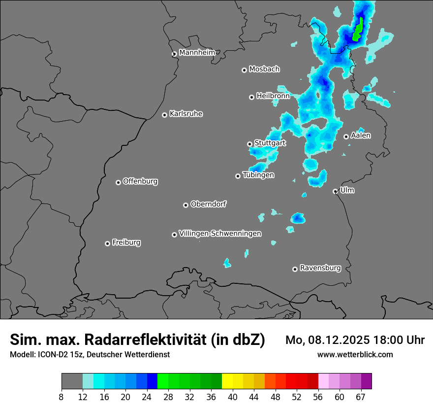 Modellkarten Simuliertes Radarbild