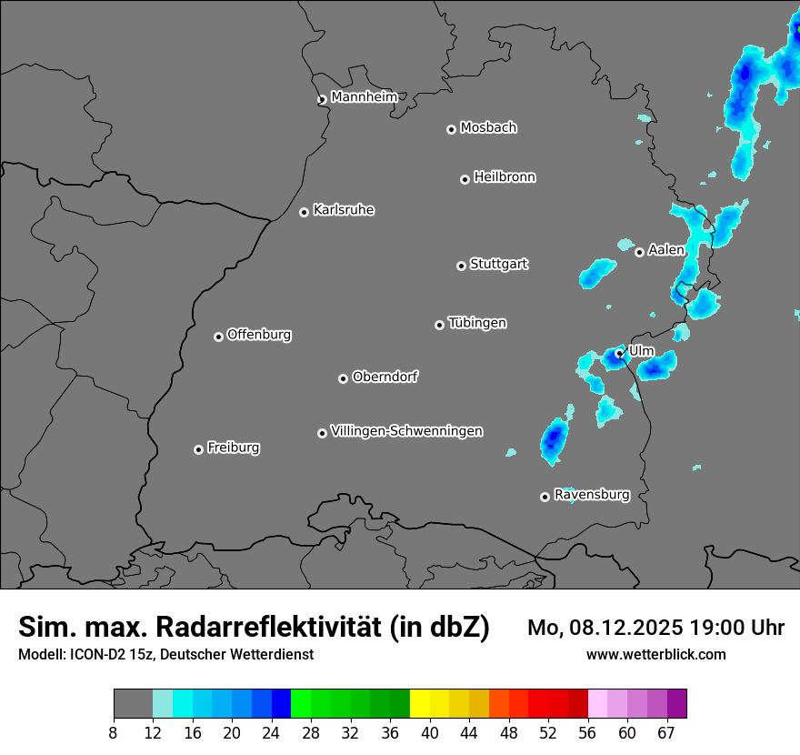 Modellkarten Simuliertes Radarbild