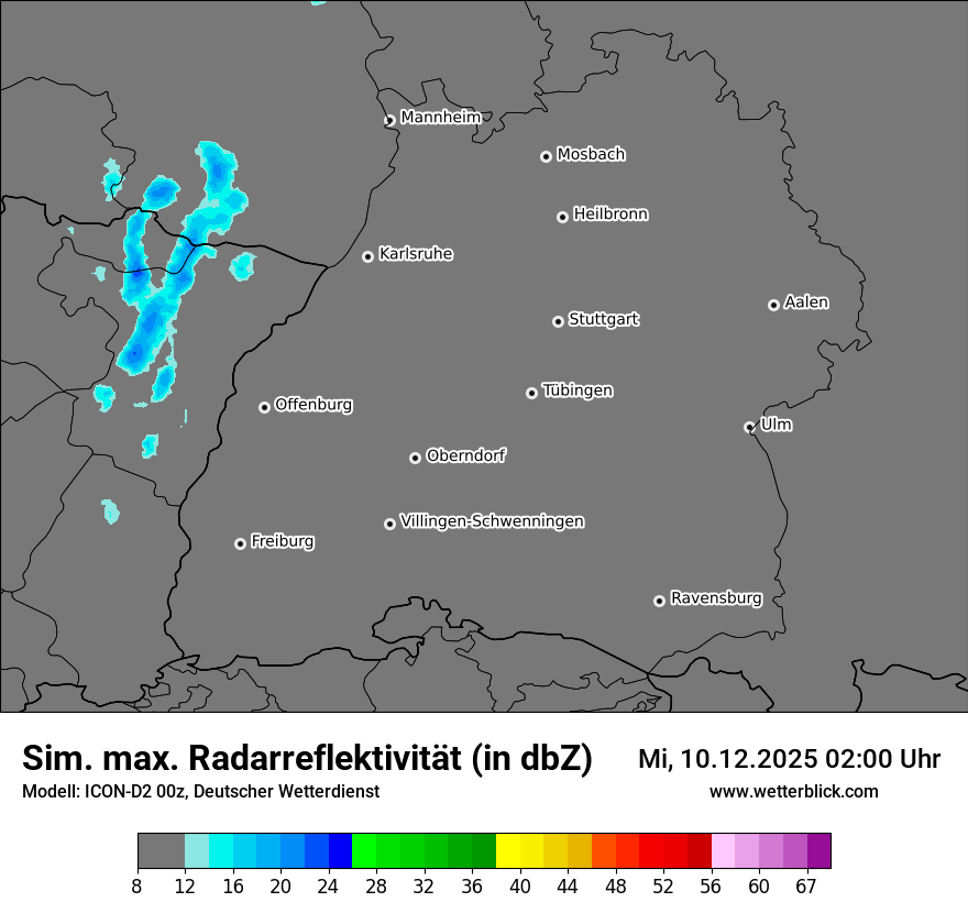 Modellkarten Simuliertes Radarbild