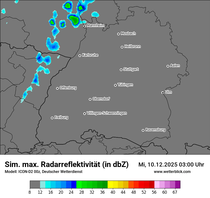 Modellkarten Simuliertes Radarbild