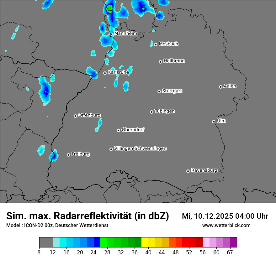 Modellkarten Simuliertes Radarbild