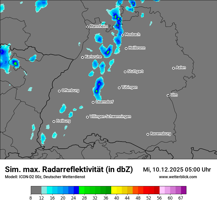 Modellkarten Simuliertes Radarbild