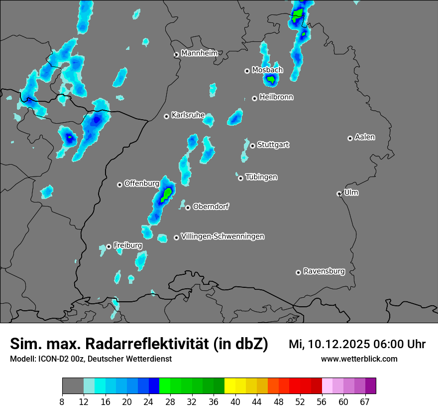 Modellkarten Simuliertes Radarbild