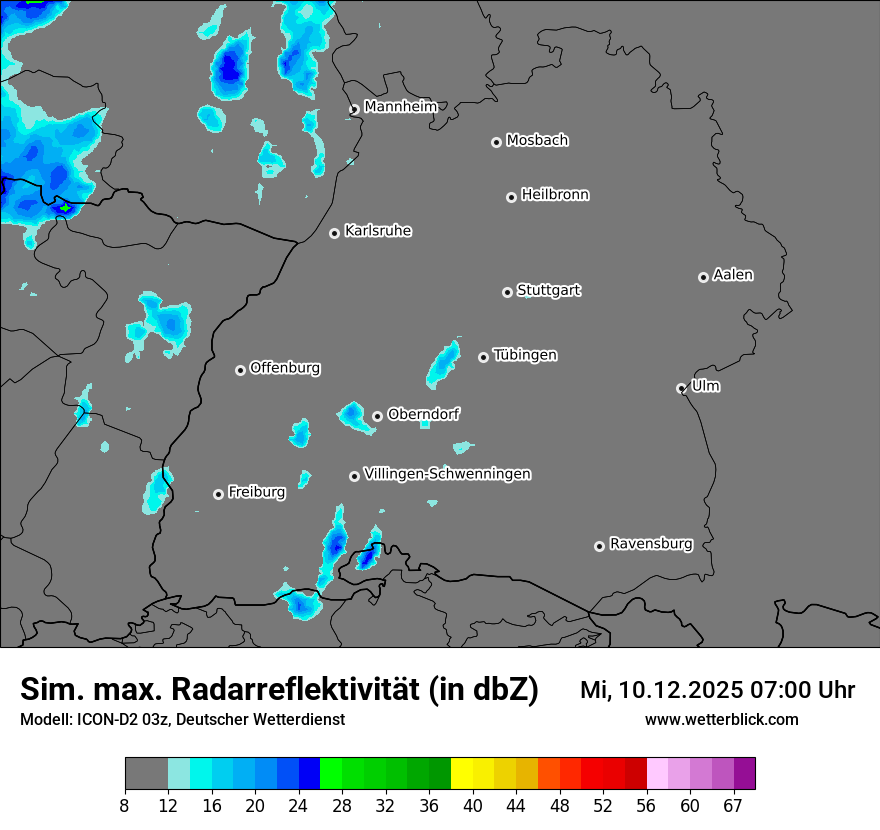 Modellkarten Simuliertes Radarbild